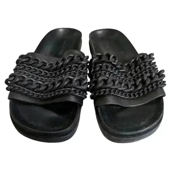 Kendall & Kylie Shiloh Slides Black Sandals Grunge Y2K Rocker Women's size 7.5 M - Picture 4 of 11